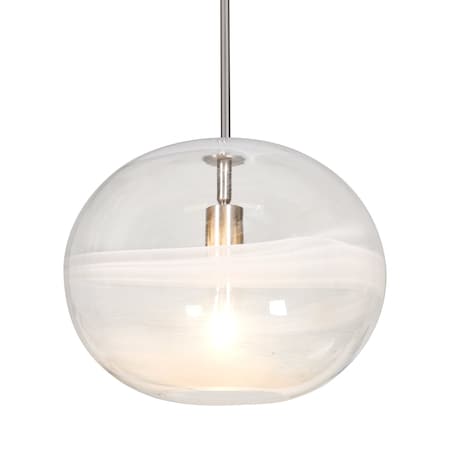 Besa Lighting Geno Stem Pendant, Vapor Clear, Satin Nickel Finish, 1x60W Incandescent 1TT-GENOCL-SN